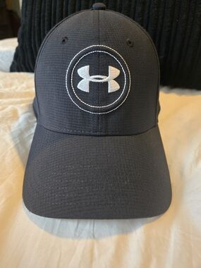 Under Armour Jordan Spieth Golf Hat Mens LG/XL Black Stretch Fitted 100% Poly